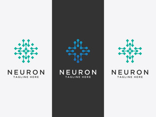 Template set Neuron vector logo design. - Vector