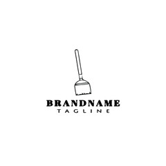 broom logo cartoon design template icon black vector illustration