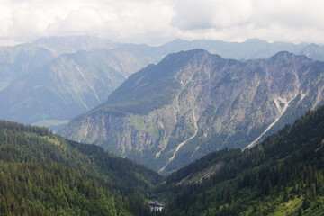 Panorama of the Alps opening from Mittelberg, Austria