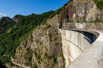 The barajul vidraru hydroelectric dam in the carpathian of Romania