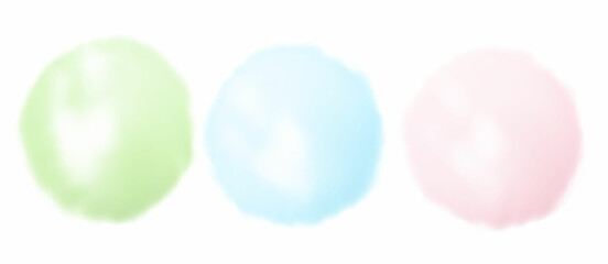 Cotton ball pom or round soft white cloud set isolated on white background. Beautiful pompom collection.