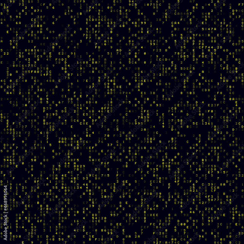 Poster futuristic tech background. yellow sparse hexademical background. big sized seamless pattern. classy
