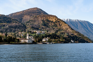 Old villa on the shore of Lake Como in Italy