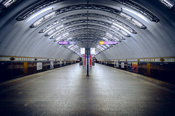 Underground transport tunnel, subway tunnel, St. Petersburg
