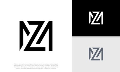 Initial MZ. ZM logo design. Innovative high tech logo template.