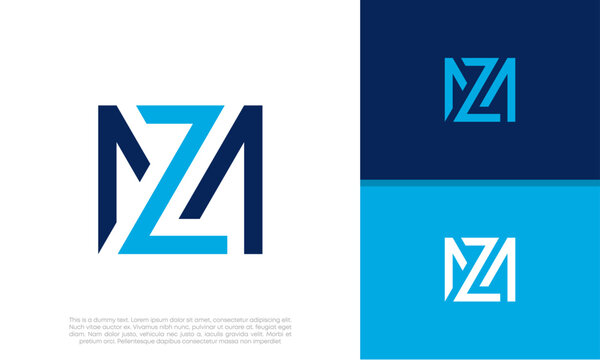 Initial MZ. ZM logo design. Innovative high tech logo template.