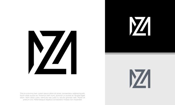 Initial MZ. ZM logo design. Innovative high tech logo template.