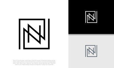 Initial N logo design. Innovative high tech logo template. 