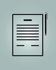 The contract icon. Agreement and signature, pact, accord, convention symbol. Flat illustration