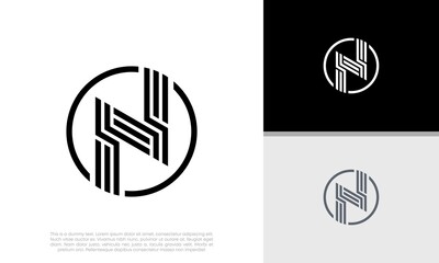 Initial N logo design. Innovative high tech logo template. 