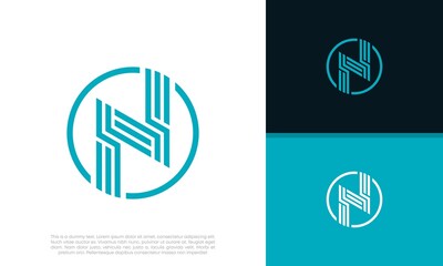 Initial N logo design. Innovative high tech logo template. 