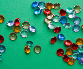 paper hearts postcards valentines day green background