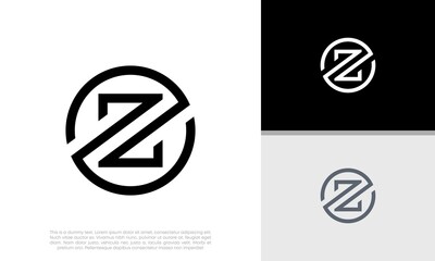 Initial Z logo design. Innovative high tech logo template. 