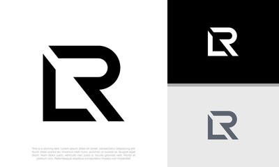 Obraz premium Initial LR logo design. Innovative high tech logo template.