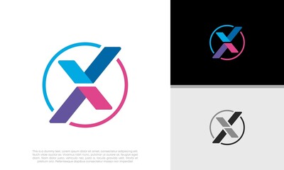 Initial X logo design. Innovative high tech logo template.