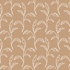 Retro 60s 70s Foliage Seamless Pattern