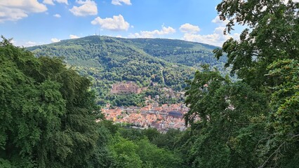 Fototapeta na wymiar City view near Heidelberg in Germany