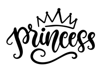 Princess hand written lettering template