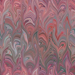 Seamless combed conch effect Turkish ebru marble surface pattern design for print. High quality illustration. Luxurious ancient art form. Wavy liquid fluid marbled book paper antique graphic design.