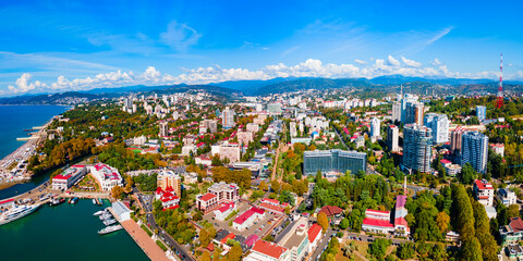 Sochi aerial panoramic view, Russia