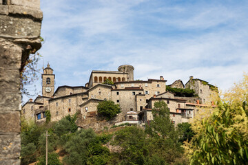 Fototapeta na wymiar The medieval village of Bagnone in Italy, it is located in the Lunigiana region in the north of the Tuscany.