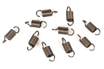 metal springs on a white background, new spare part