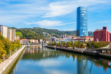 Obraz premium Nervion River embankment in Bilbao