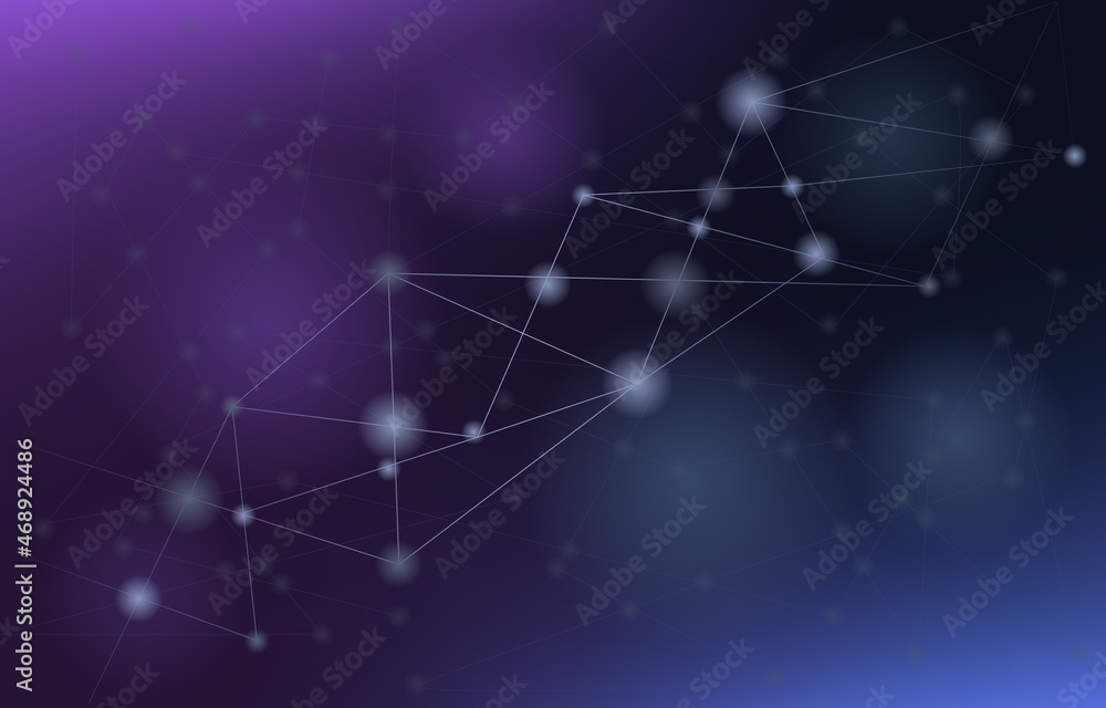 Poster nebula digital network connection technology abstract vector background