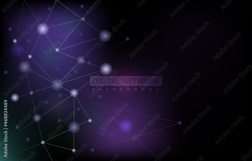 Poster nebula digital network connection technology abstract vector background