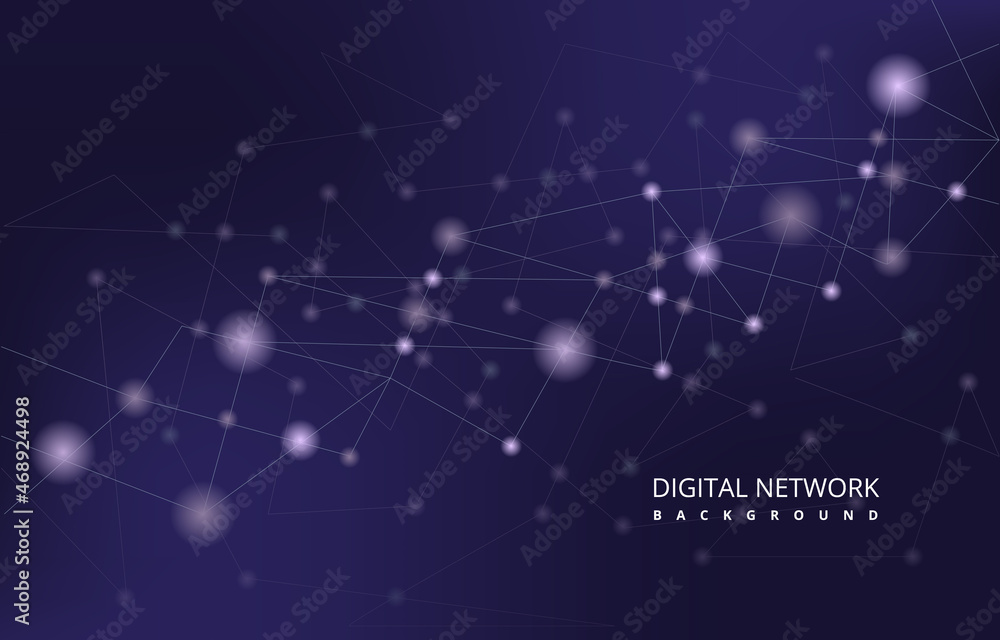 Poster nebula digital network connection technology abstract vector background