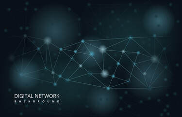 Obraz premium Digital Network Connection Internet Technology Abstract Vector Background