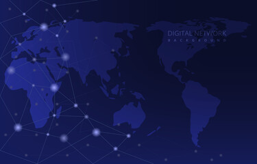 Global Map Digital Network Connection Internet Technology Background
