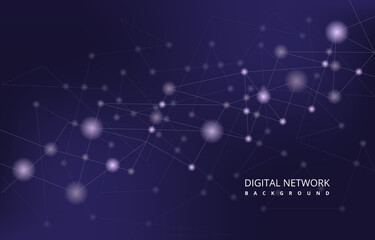 Obraz na płótnie Canvas Nebula Digital Network Connection Technology Abstract Vector Background