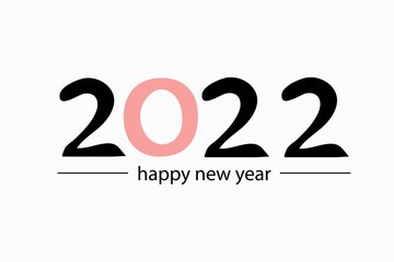 year number design 2022 happy new year symbol 2022 vector illustration with black pink banners isolated on white background.