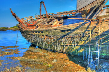 Old rusty boat on the island of Mull