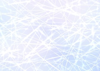 Light blue ice scratched texture. Chaotic lines web pattern.
