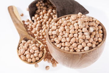 Cicer arietinum - Raw Grains Of Chickpea; Legume With Important Culinary And Nutritional Qualities