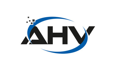dots or points letter AHV technology logo designs concept vector Template Element