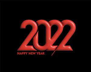 3D Effect Happy New Year 2022 Text Typography Design Patter, Vector illustration.