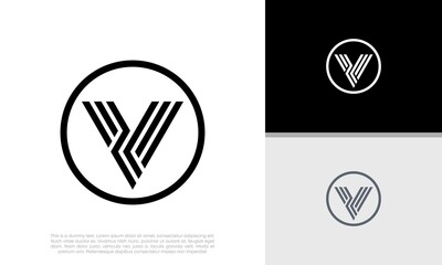 Initial V logo design. Innovative high tech logo template.