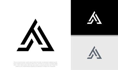 Initial AT. TA logo design. Innovative high tech logo template.