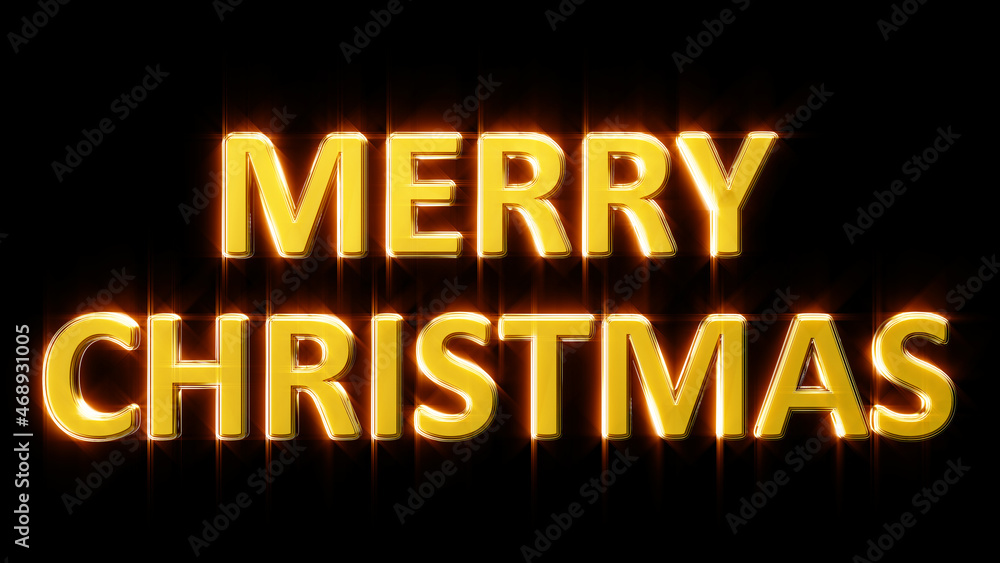 Poster glowing greeting text for xmas holiday, isolated - object 3d rendering