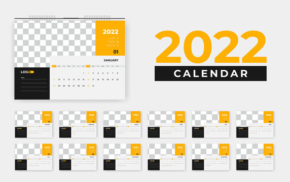 professional 2022 desk calendar design, 2022 abstract desk calendar design template