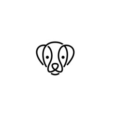 Illustration vector graphic template of line dog logo