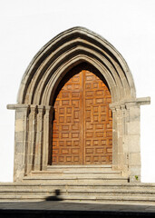 Portada lateral de la iglesia de San Juan Bautista en Béjar, provincia de Salamanca, Castilla y León, España
