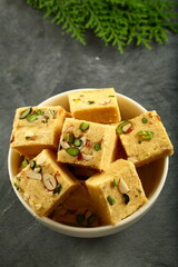 Delicious Indian sweet desserts - snack food.  soan papdi.