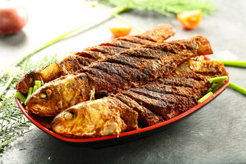 Kerala fish fry, cooked with traditional recipes.