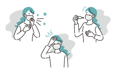 体調不良の女性