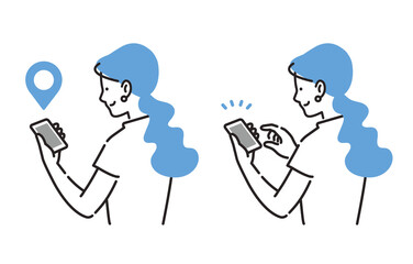 スマホを持つ女性