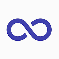 Fototapeta premium The sign of infinity is blue isolated on a white background. Symbol of infinity. square image
